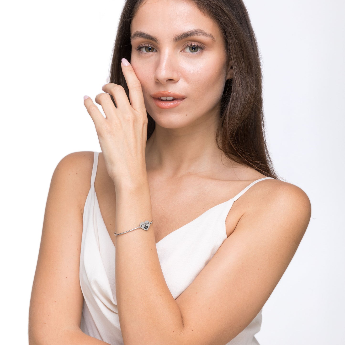 STAHLARMBAND FÜR FRAUEN MIT AUFSCHRIFT "BESTE FREUNDIN