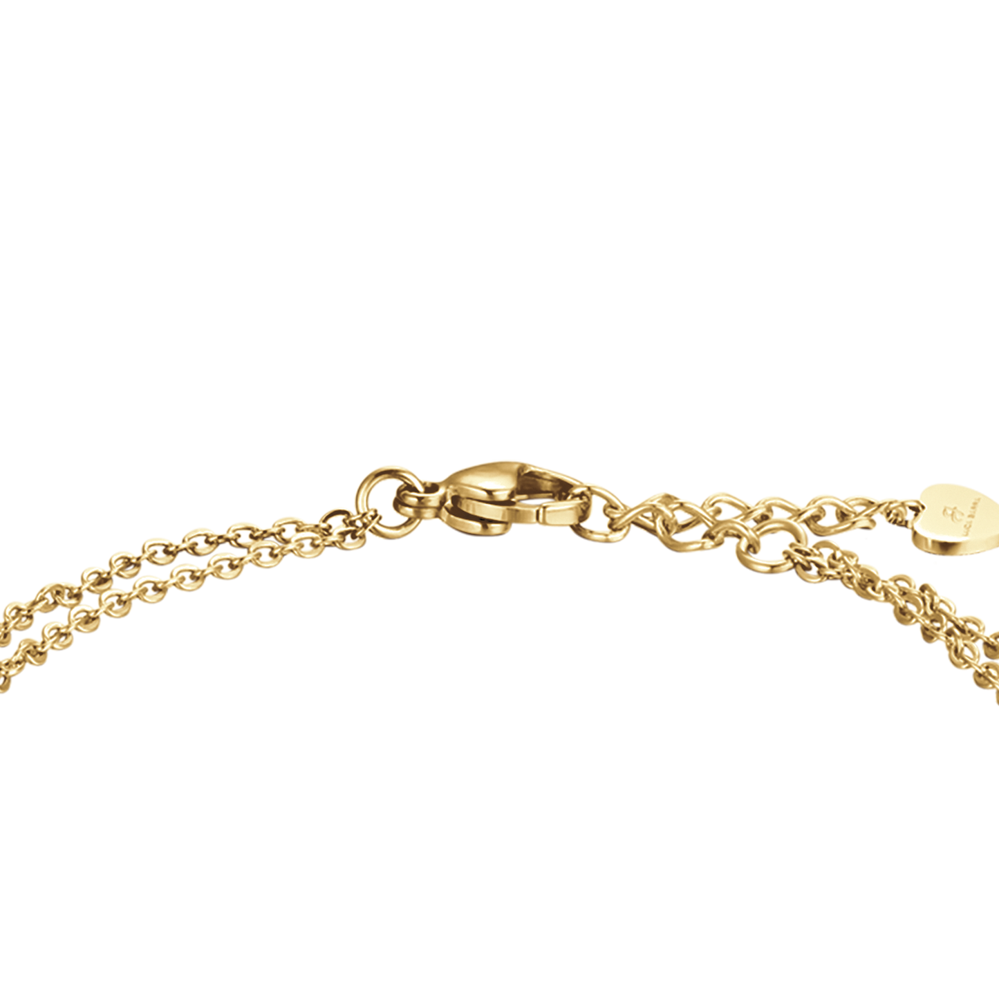 IP GOLD STAHL DAMENARMBAND MIT VIERBLÄTTRIGEM KLEEBLATT UND KRISTALLEN