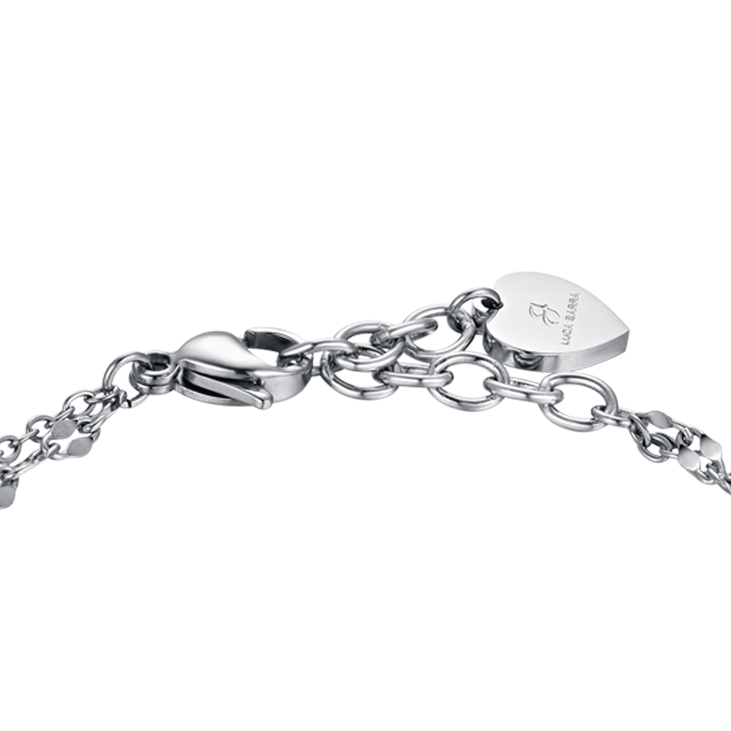 MEHRREIHIGES DAMENARMBAND AUS STAHL MIT DURCHBROCHENEN STERNEN UND WEISSEN KRISTALLEN