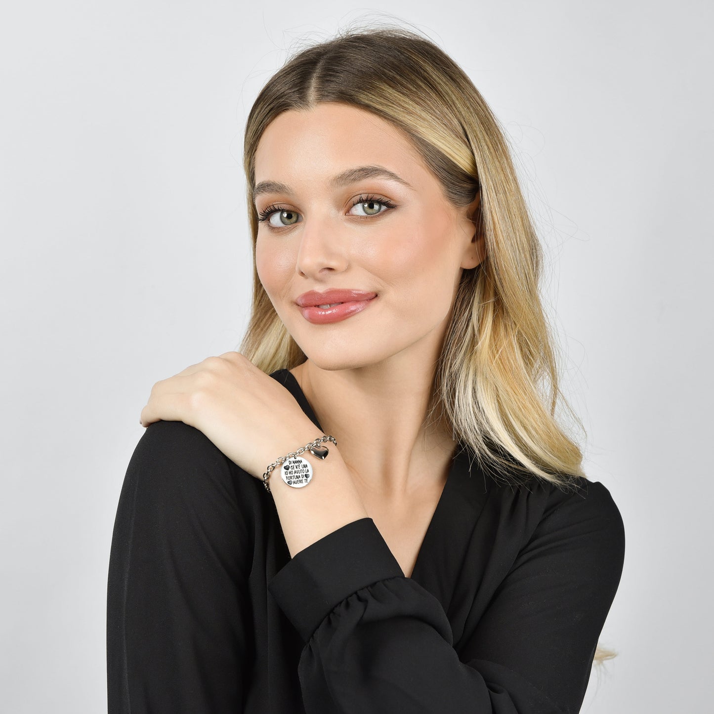 BRACCIALE DONNA IN ACCIAIO DI MAMMA CE N'È UNA IO HO AVUTO LA FORTUNA DI AVERE