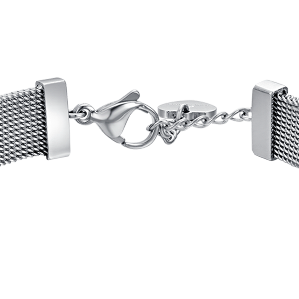 MILANO STEEL MESH DAMENARMBAND MIT STERN MIT WEISSEN KRISTALLEN
