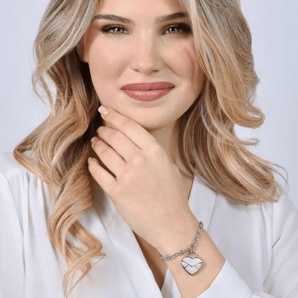 FRAUEN STAHL HERZ BRIEF ARMBAND