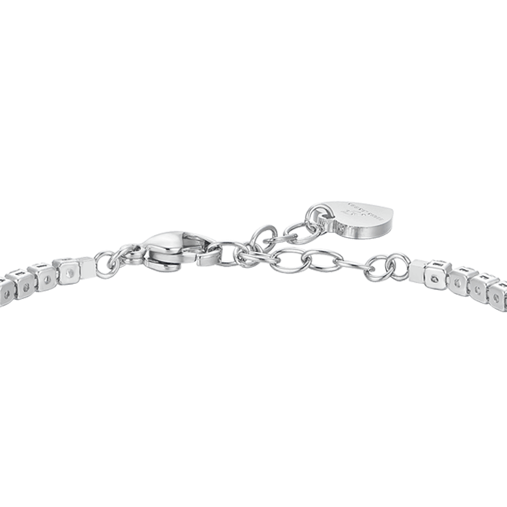 BRACCIALE TENNIS DONNA N ACCIAIO CRISTALLI E ZIRCONE ROSA