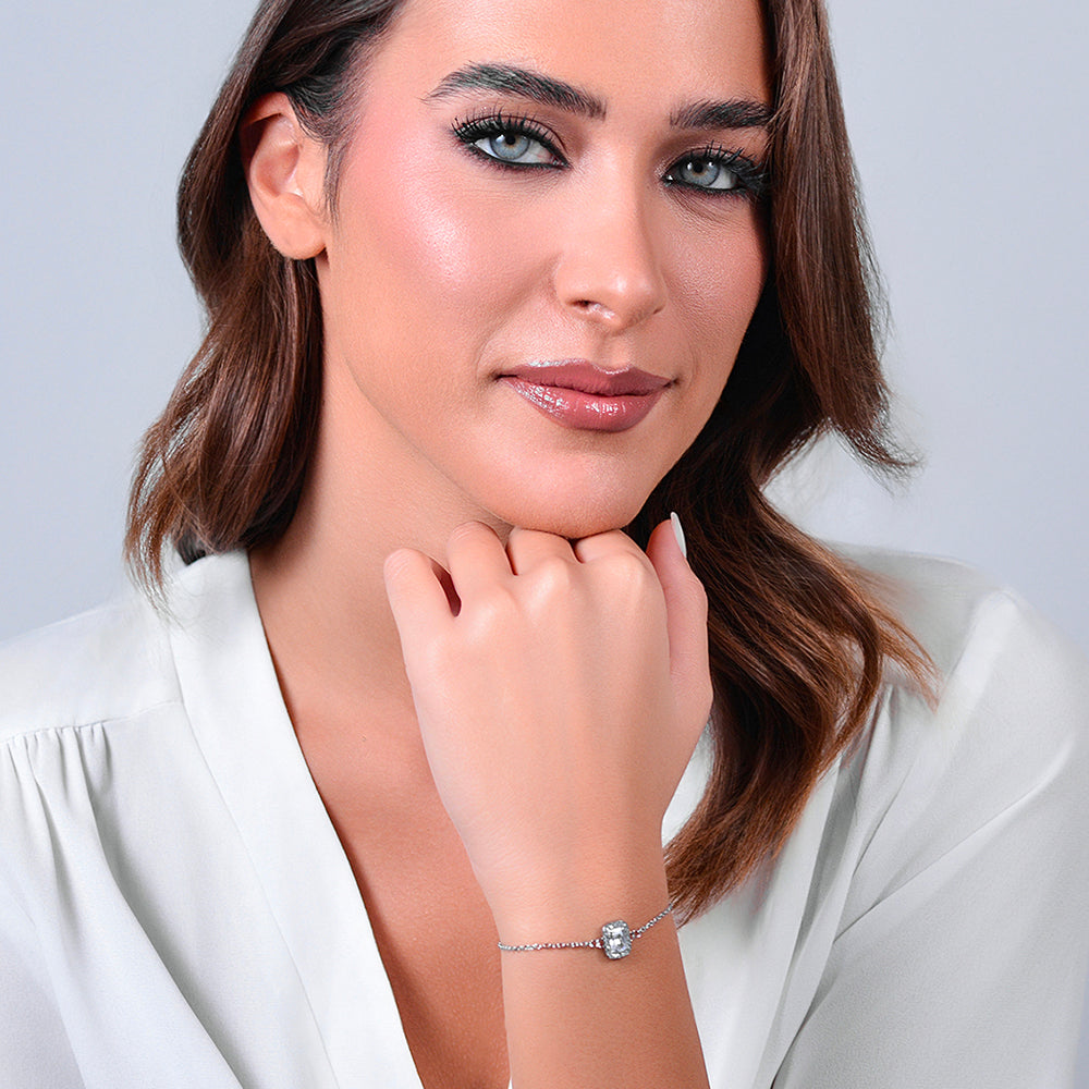 BRACCIALE DONNA IN ACCIAIO CRISTALLI E ZIRCONE