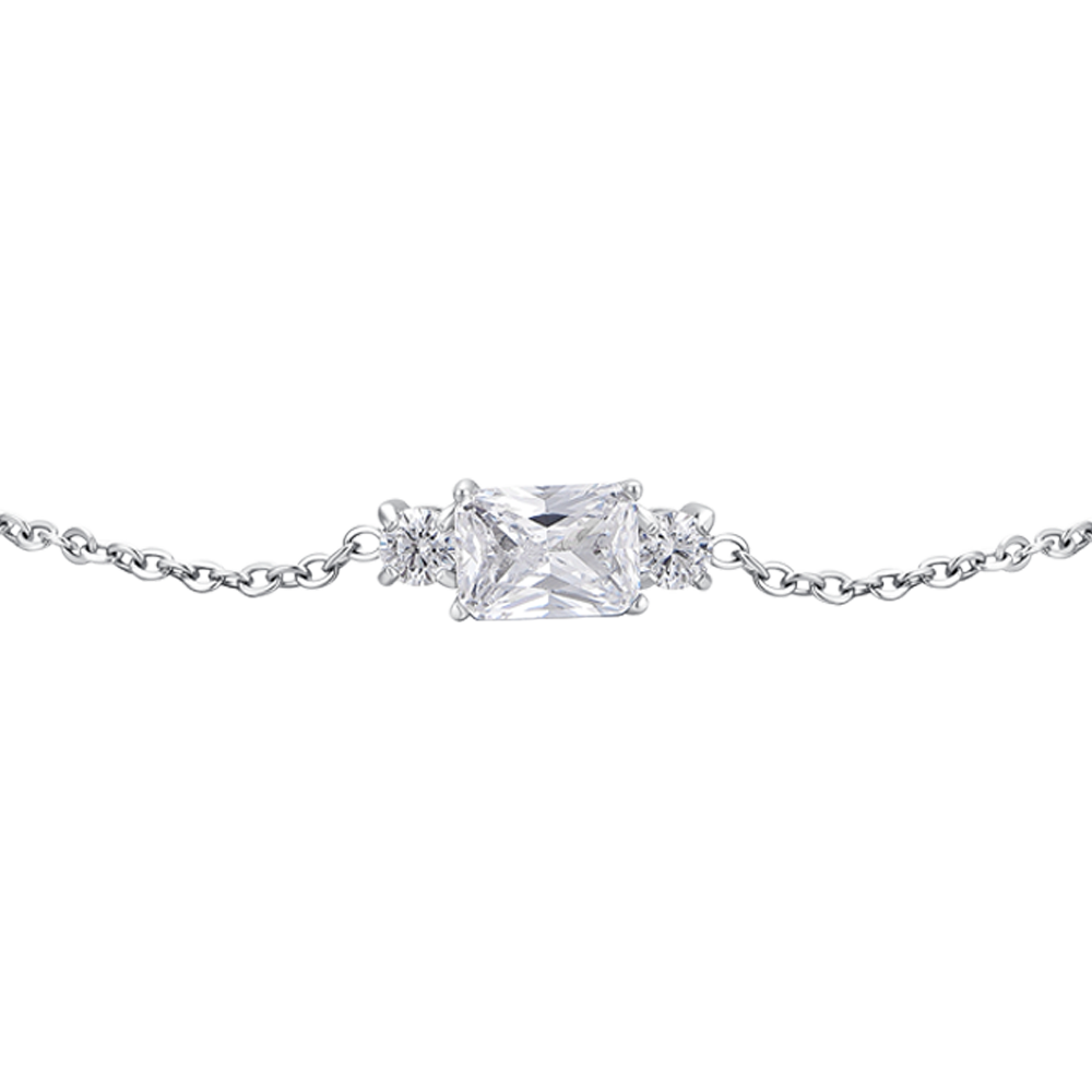 BRACCIALE DONNA IN ACCIAIO CON ZIRCONI BIANCHI