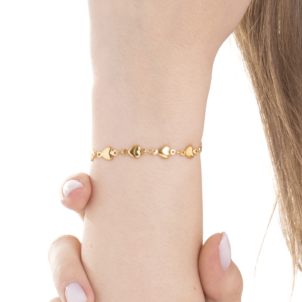 IP GOLD STAHL DAMEN ARMBAND MIT HERZEN