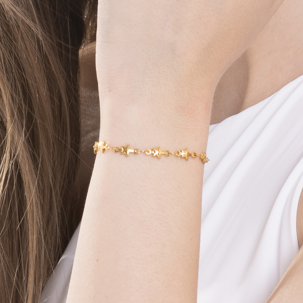 IP GOLD STAHL DAMEN ARMBAND MIT STERNEN
