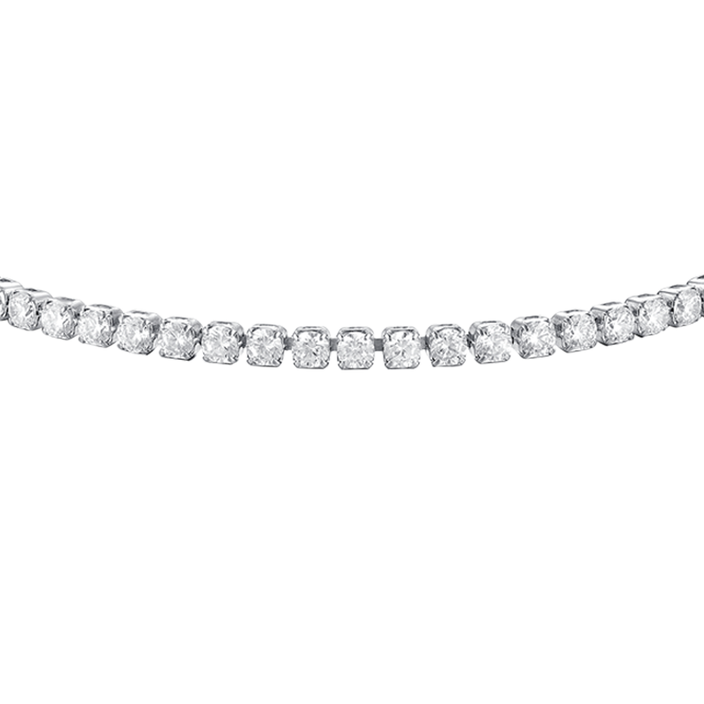 BRACCIALE TENNIS DONNA IN ACCIAIO CON ZIRCONI BIANCHI