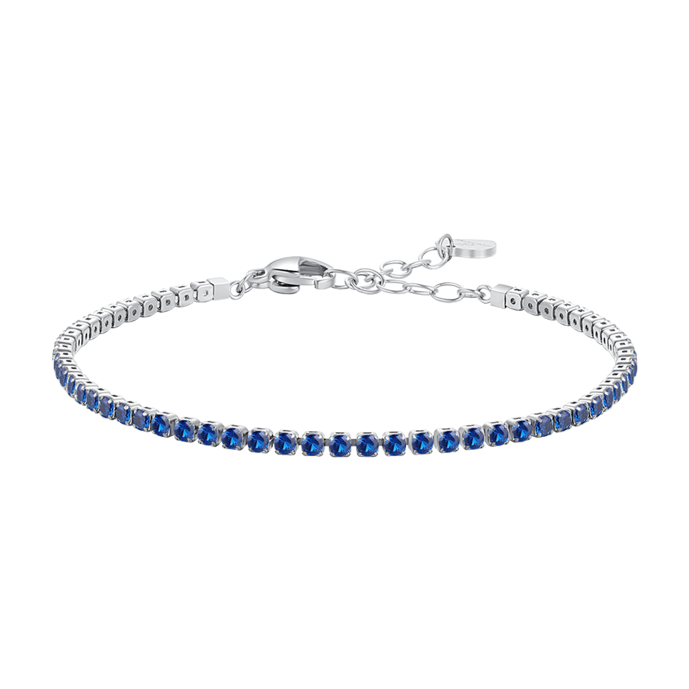 BRACCIALE TENNIS DONNA IN ACCIAIO CON ZIRCONI BLU