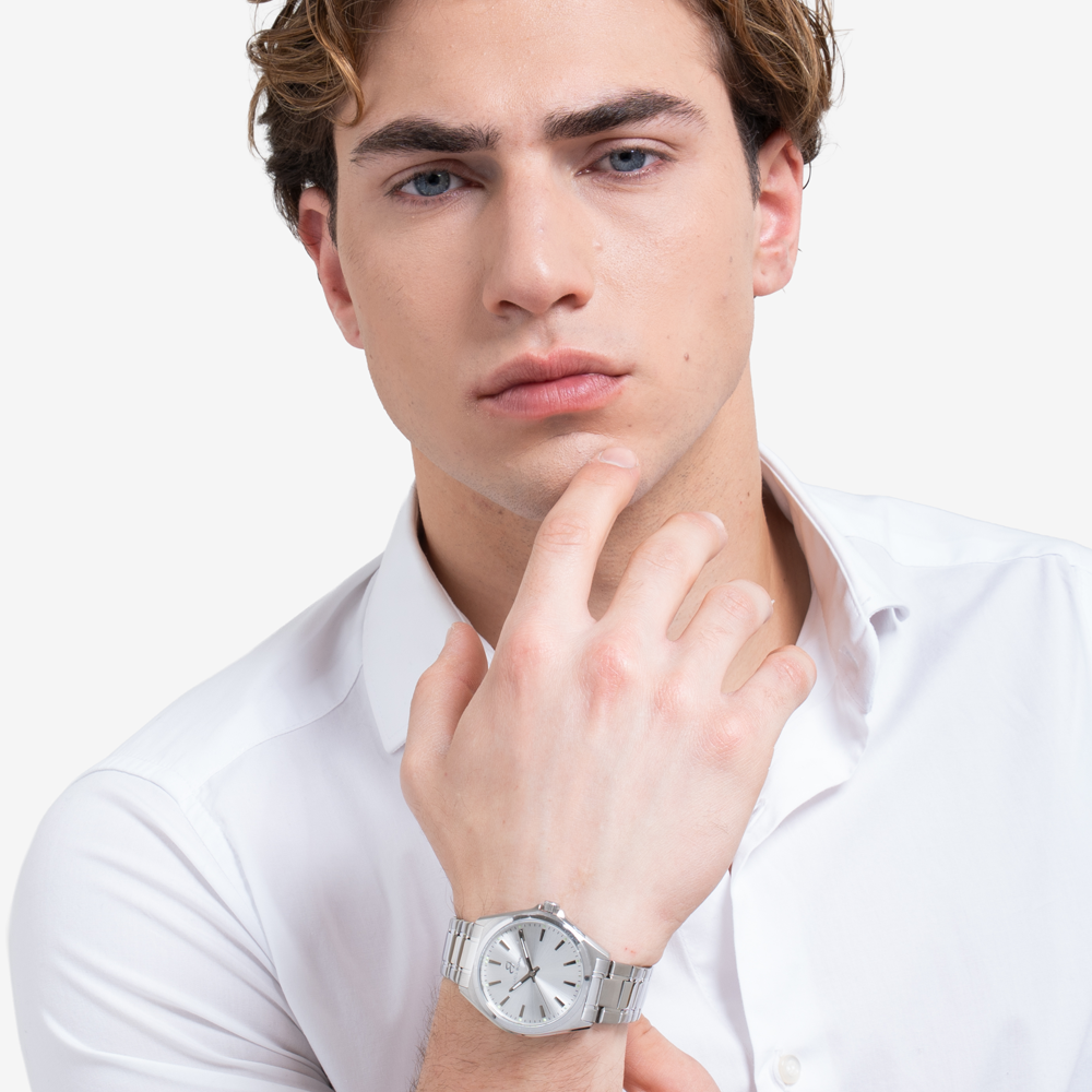OROLOGIO UOMO IN ACCIAIO CON QUADRANTE BIANCO
