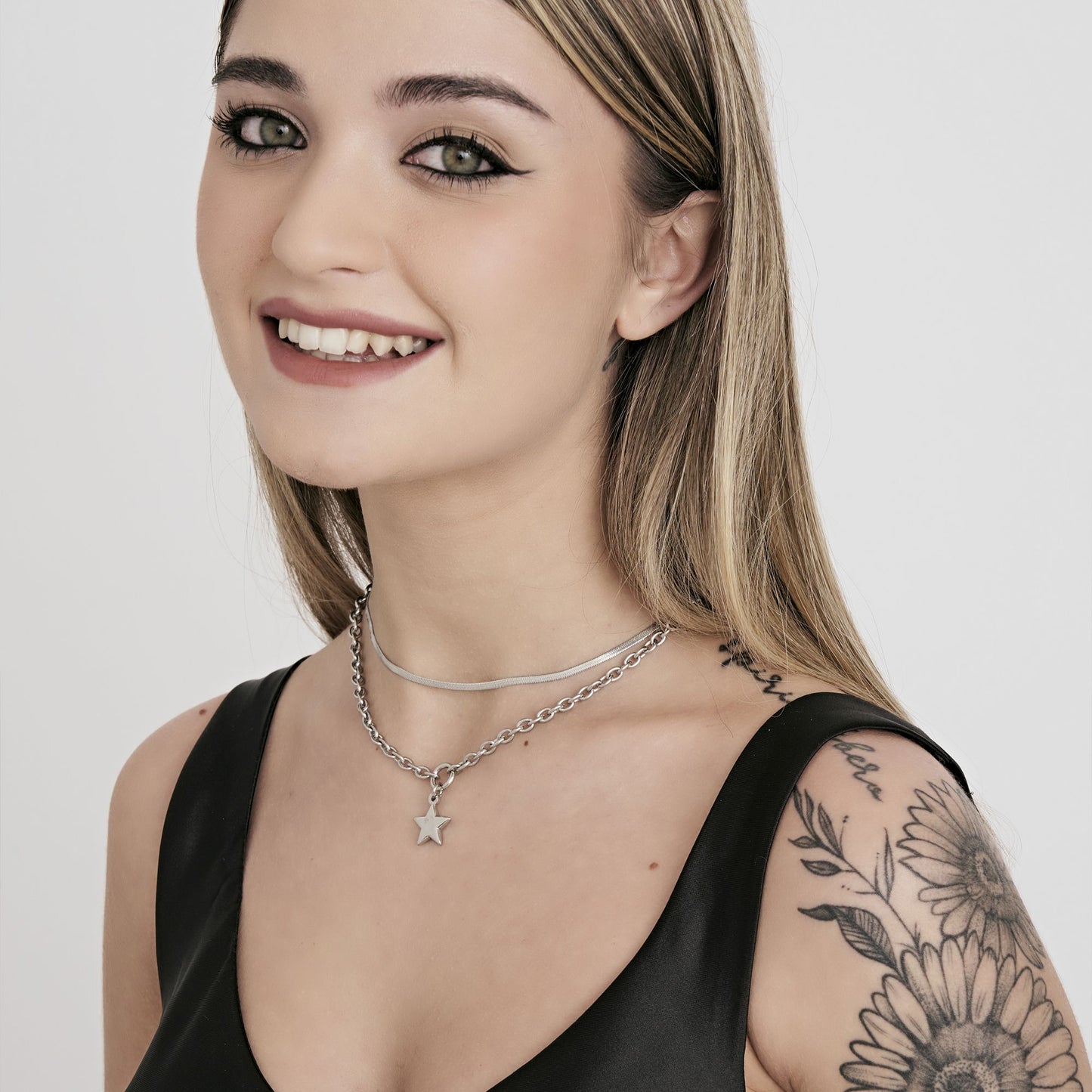 IP GOLD MUTLIFILO STAHL DAMEN HALSKETTE MIT STERN