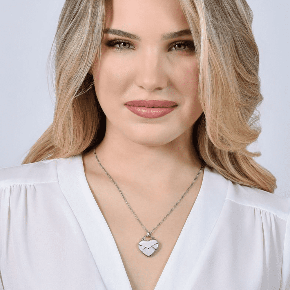 DAMEN STAHLKETTE MIT HERZ BUCHSTABEN