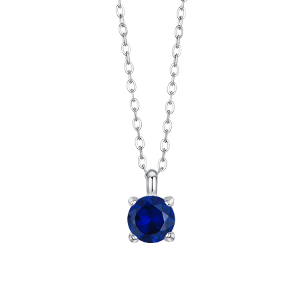 COLLANA DONNA IN ACCIAIO CON ZIRCONE BLU