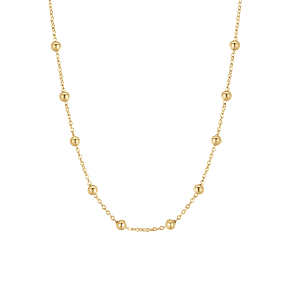 COLLANA DONNA IN ACCIAIO IP GOLD CON SFERE