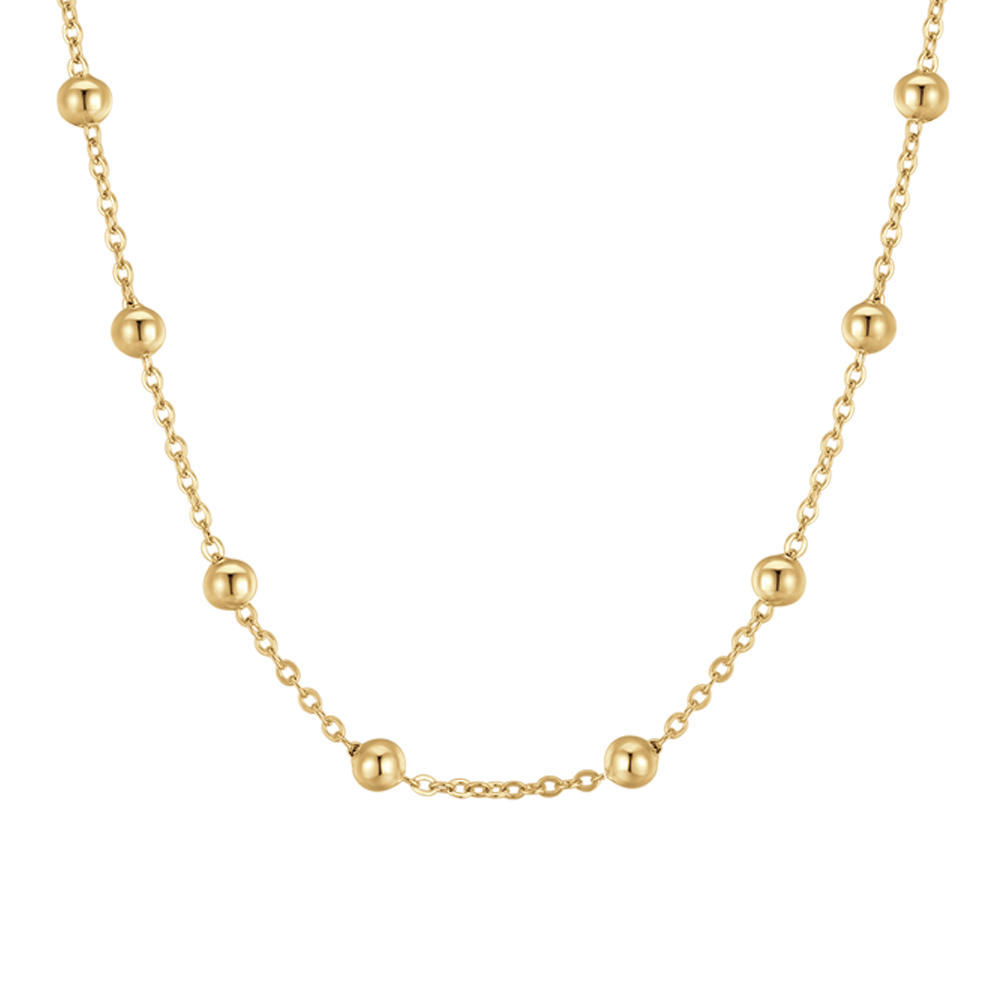 COLLANA DONNA IN ACCIAIO IP GOLD CON SFERE