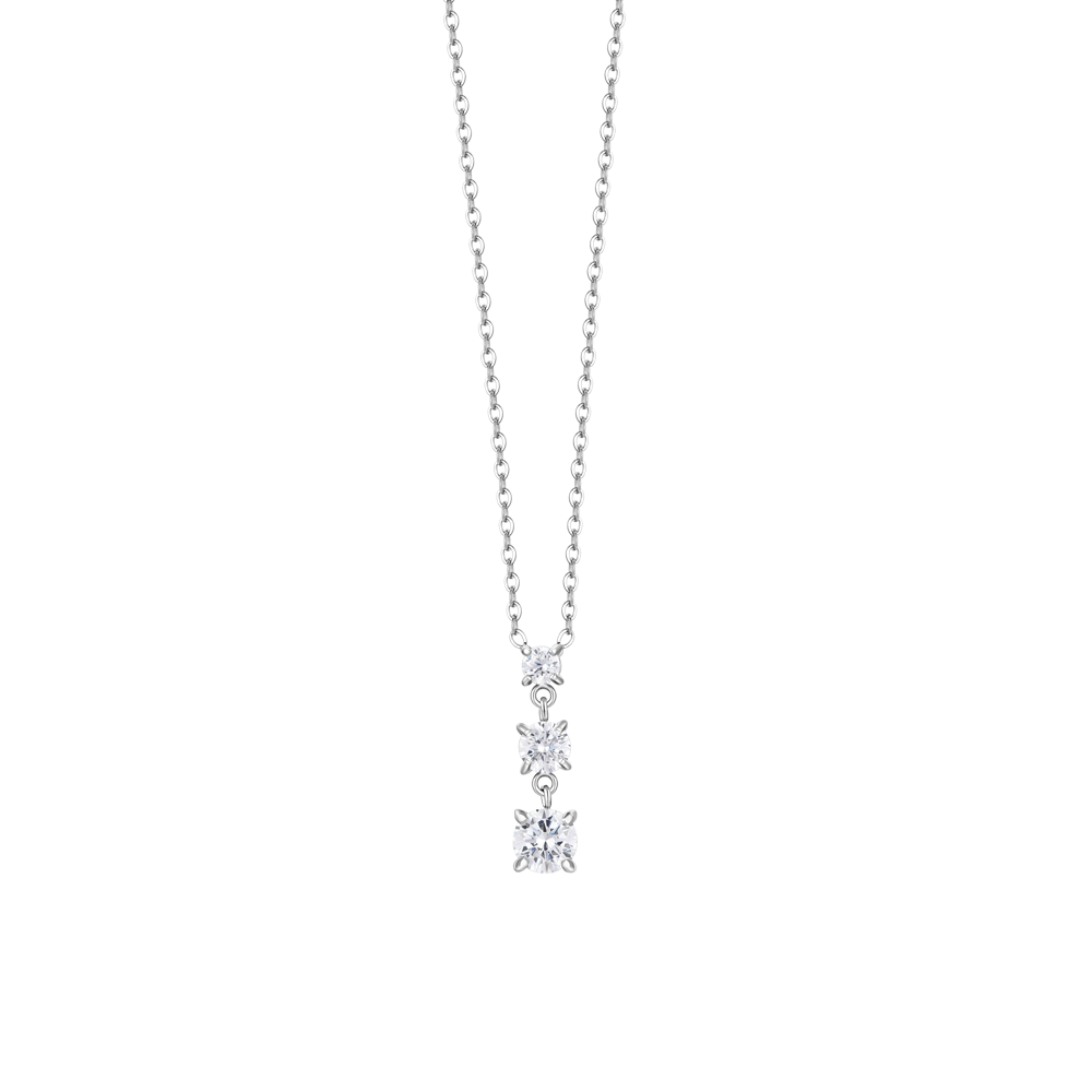 COLLANA DONNA IN ACCIAIO CON ZIRCONI BIANCHI