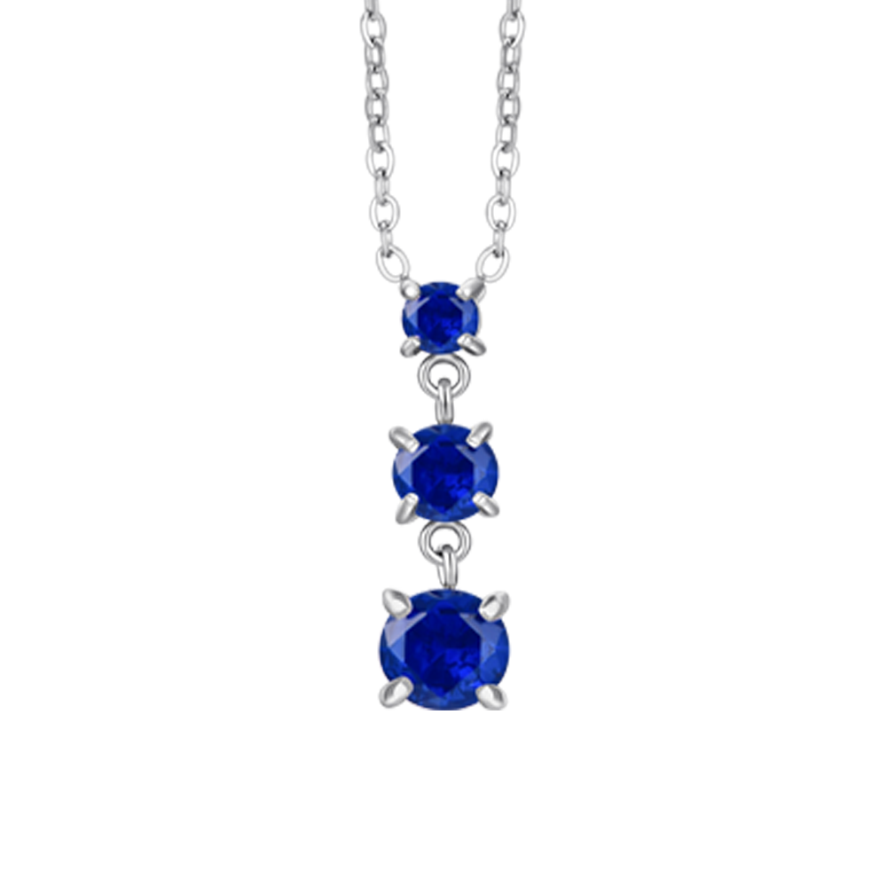 COLLANA DONNA IN ACCIAIO CON ZIRCONI BLU