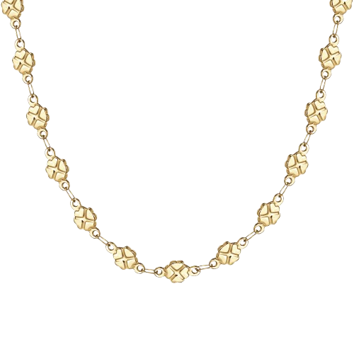 COLLANA DONNA IN ACCIAIO IP GOLD CON QUADRIFOGLI