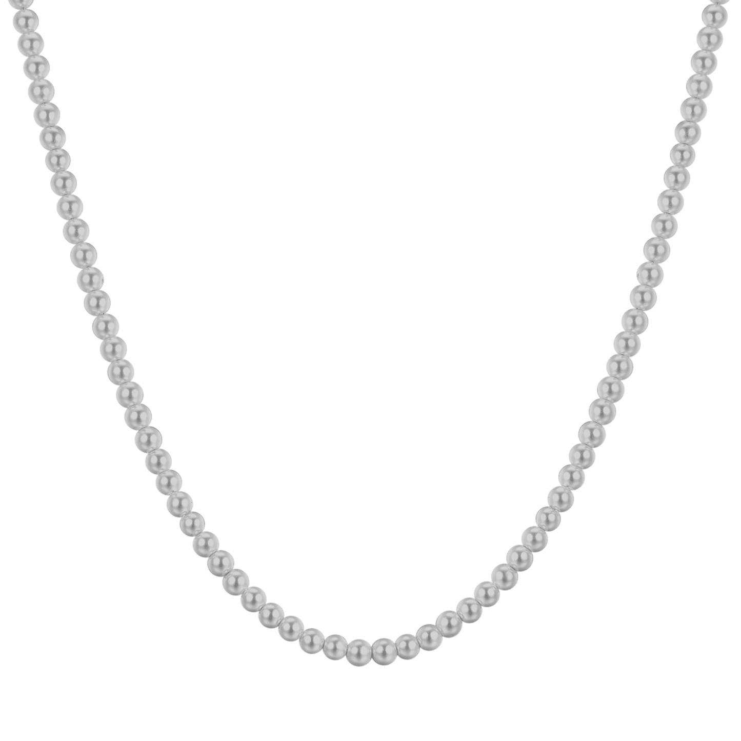 HERRENSTAHLKETTE MIT GRAUEN PERLEN