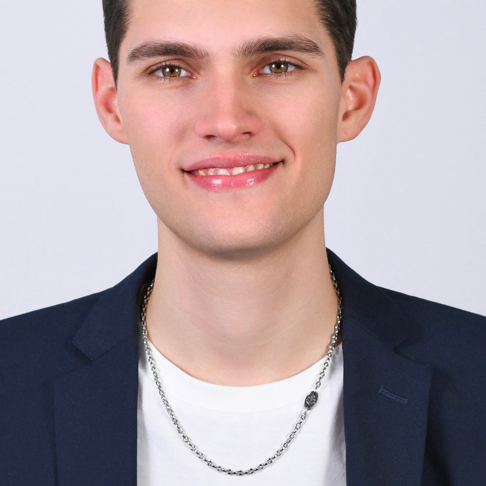 STAHL-HALSKETTE FÜR MÄNNER MIT ANKER