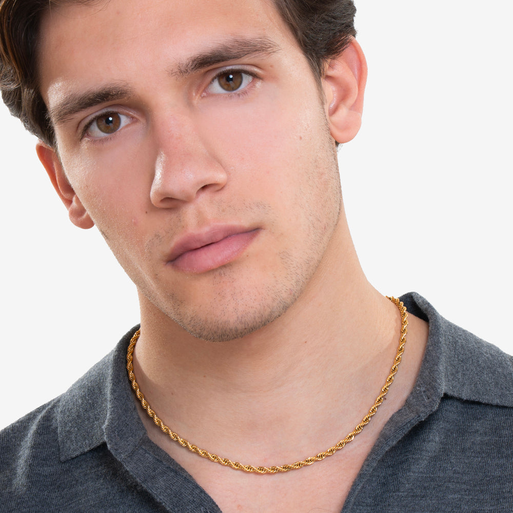 COLLANA UOMO IN ACCIAIO  IP GOLD