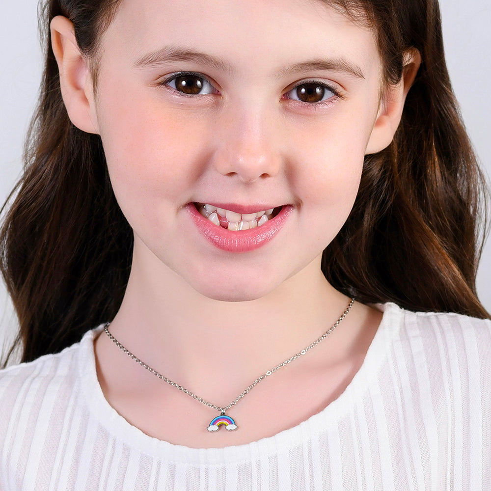 REGENBOGEN STAHL MÄDCHEN HALSKETTE