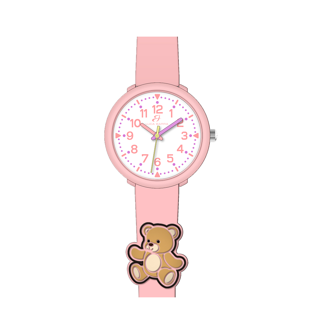 OROLOGIO BAMBINA ROSA CON ORSETTO