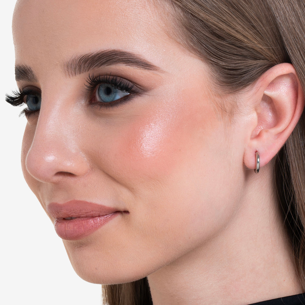 12 MM STAHLRING-OHRRINGE FÜR FRAUEN