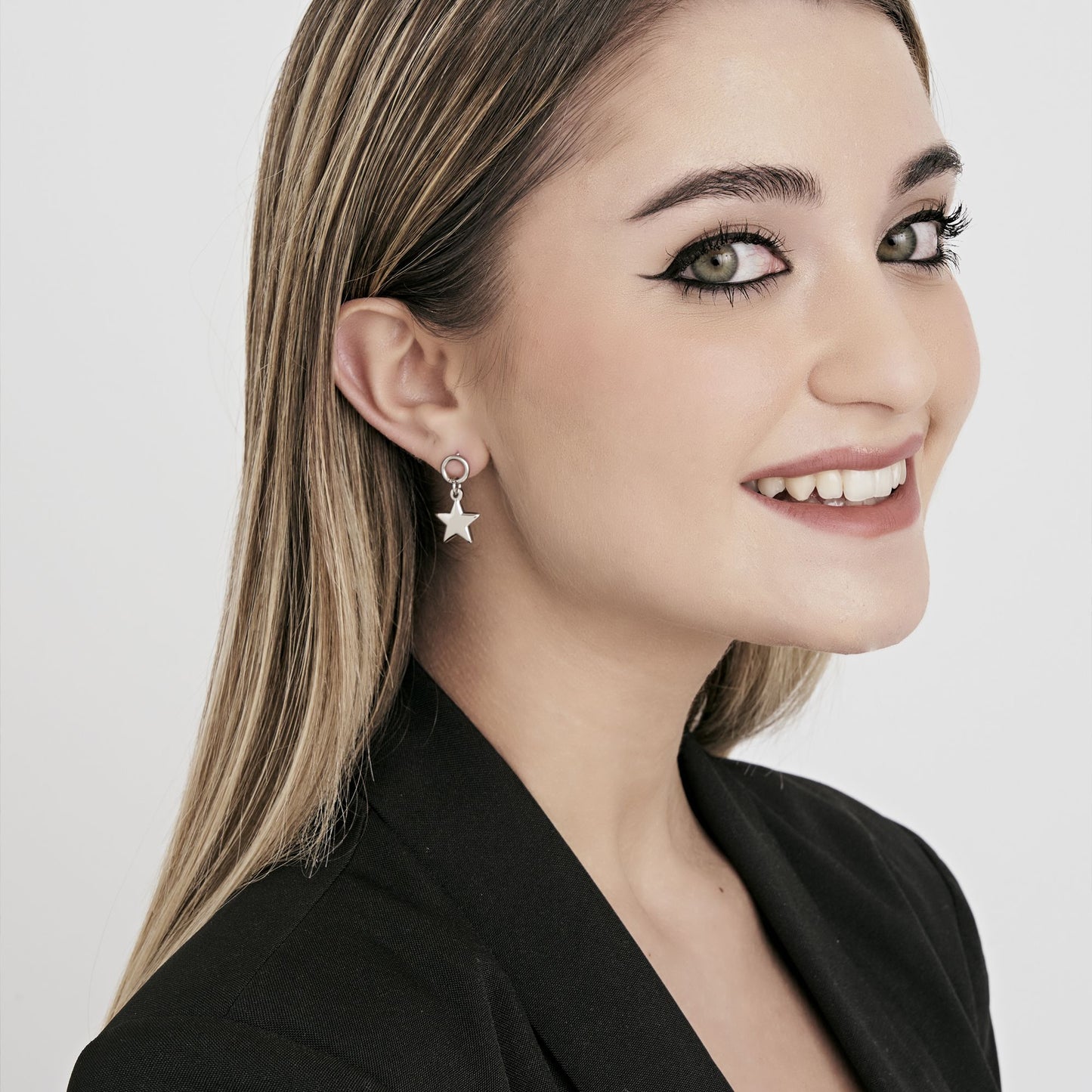 DAMEN IP GOLD STAHL OHRRINGE MIT STERN