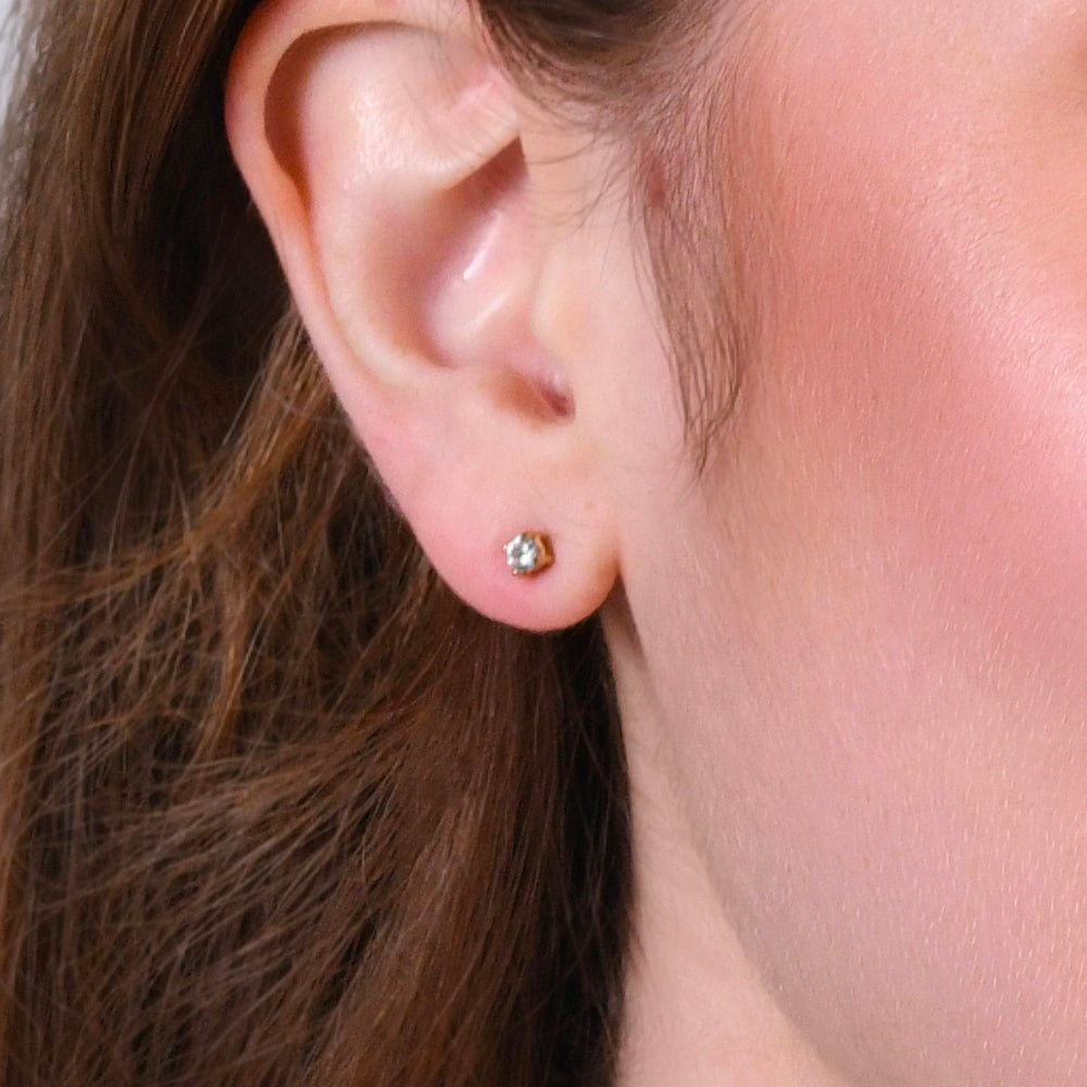 MONO ORECCHINO DONNA IN ACCIAIO IP GOLD CON ZIRCONE BIANCO