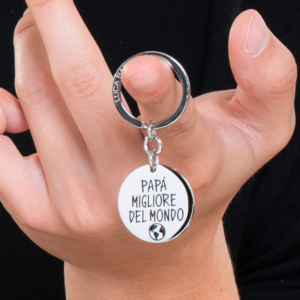 BESTER PAPA-STAHL-SCHLÜSSELANHÄNGER DER WELT