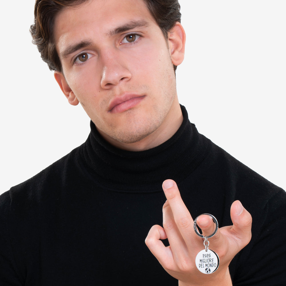 BESTER PAPA-STAHL-SCHLÜSSELANHÄNGER DER WELT