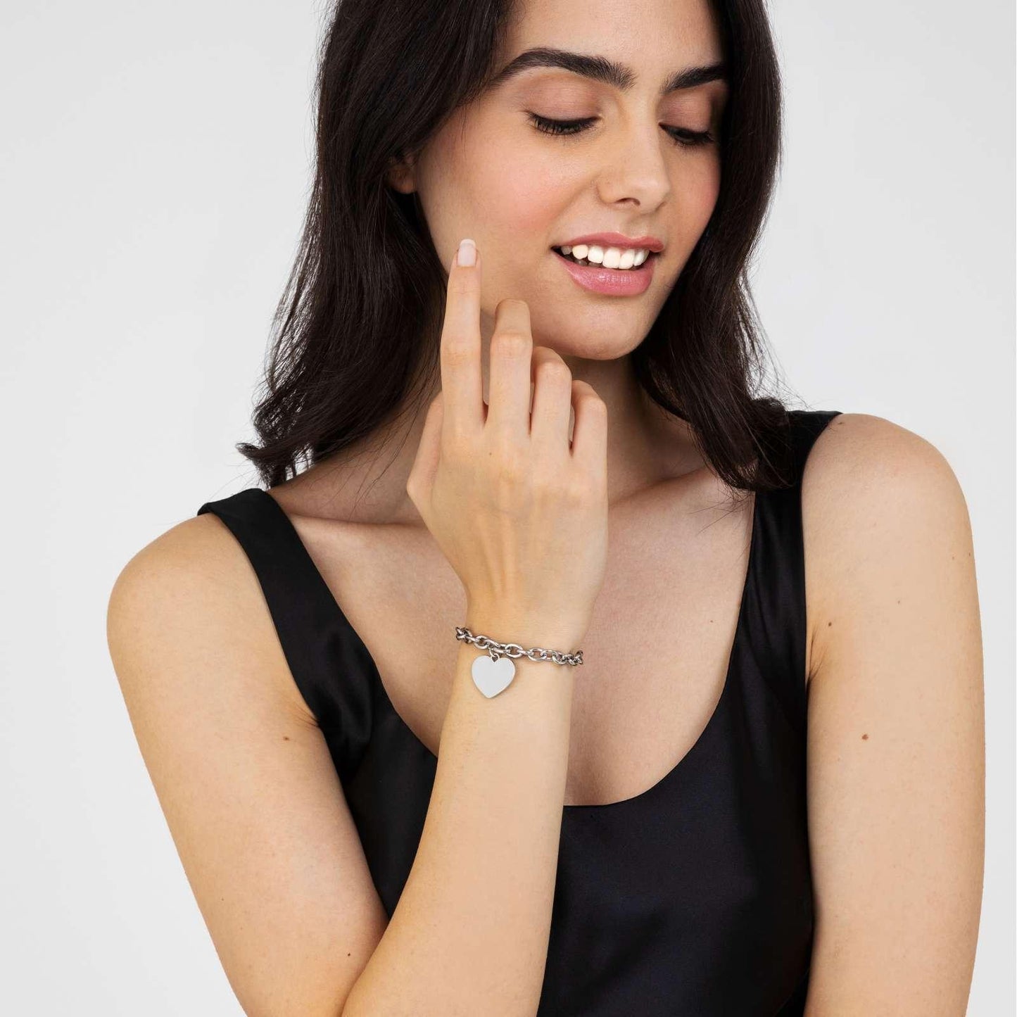 EDELSTAHL BRACELET MIT HERZ FÜR EINSCHNEIDUNGEN lucabarra