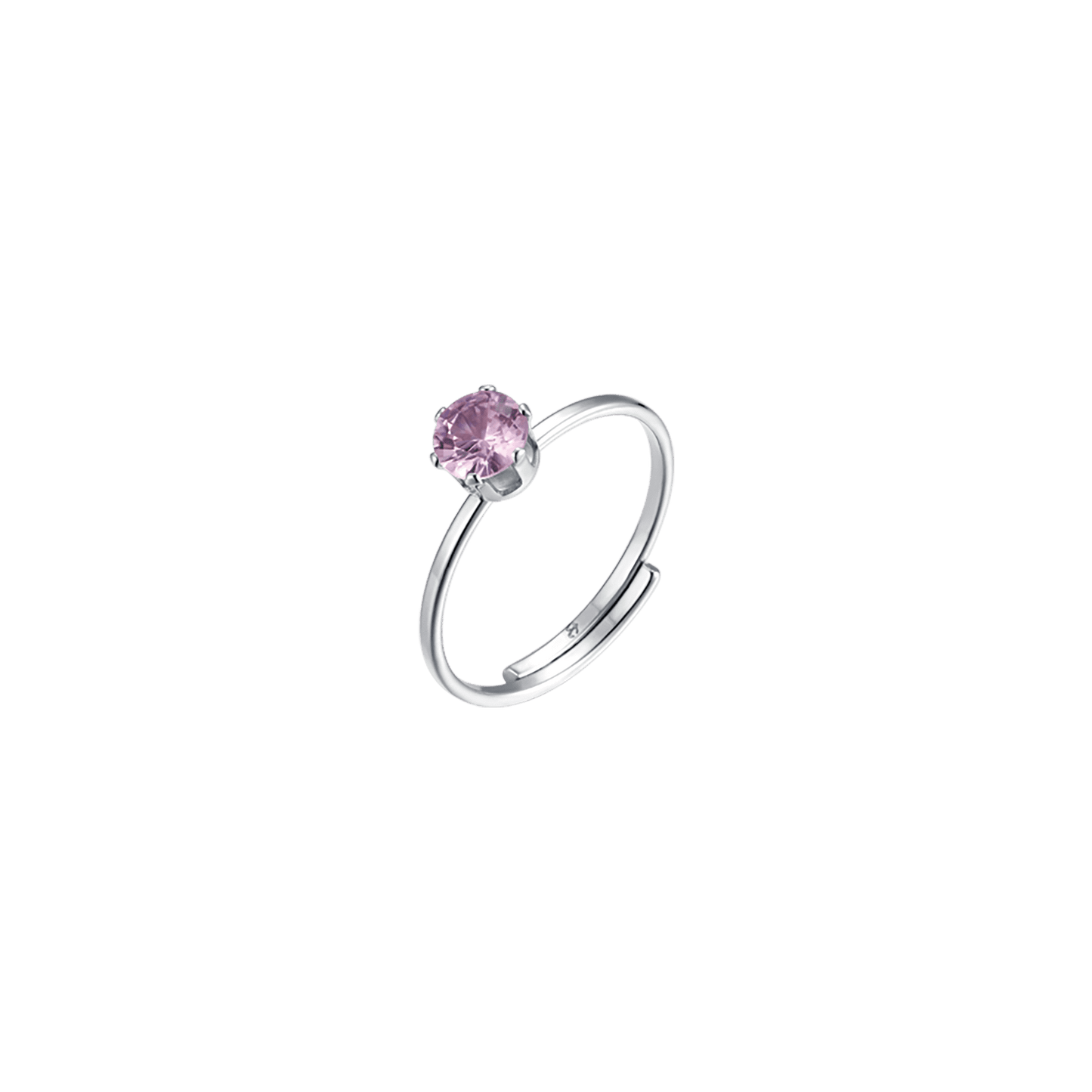 DAMEN-SOLITAIRE-RING AUS STAHL MIT PINK-KRISTALL Luca Barra