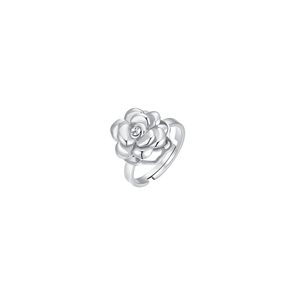 ANELLO DONNA IN ACCIAIO CON ROSA GIREVOLE