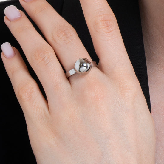 ANELLO DONNA IN ACCIAIO CON SFERA