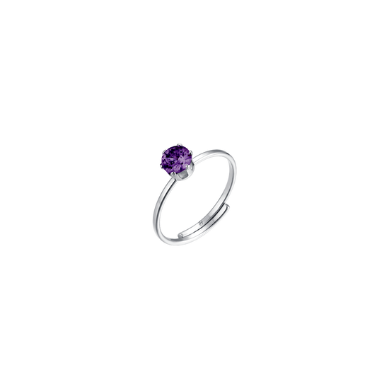 ANELLO DONNA IN ACCIAIO ZIRCONE VIOLA