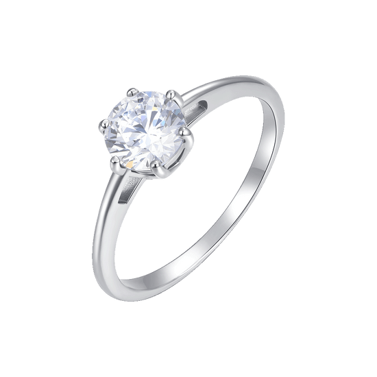 ANELLO DONNA IN ACCIAIO CON CRISTALLO BIANCO - TAGLIA 18