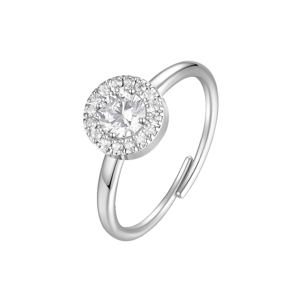 ANELLO DONNA IN ACCIAIO CON ELEMENTO CON ZIRCONI BIANCHI