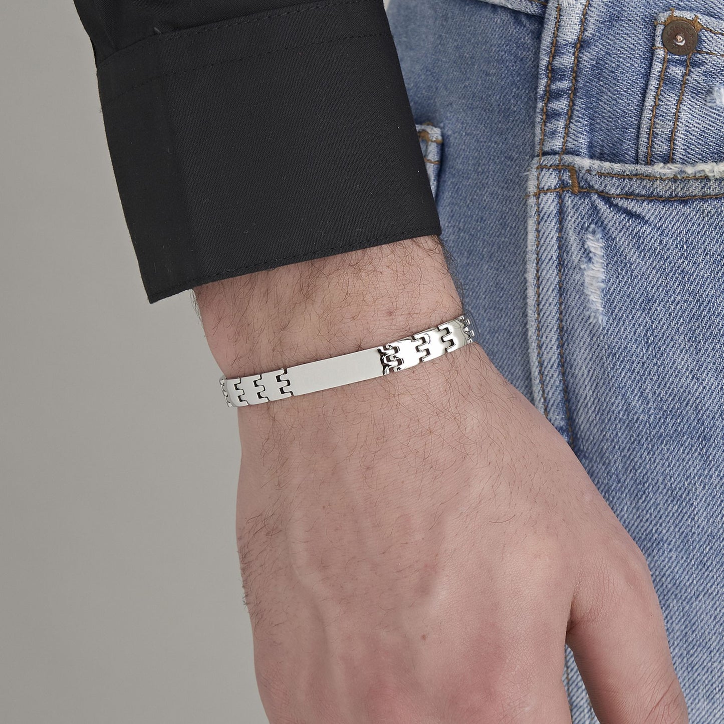 LARGE-SIZED STEEL MEN'S BRACELET Luca Barra