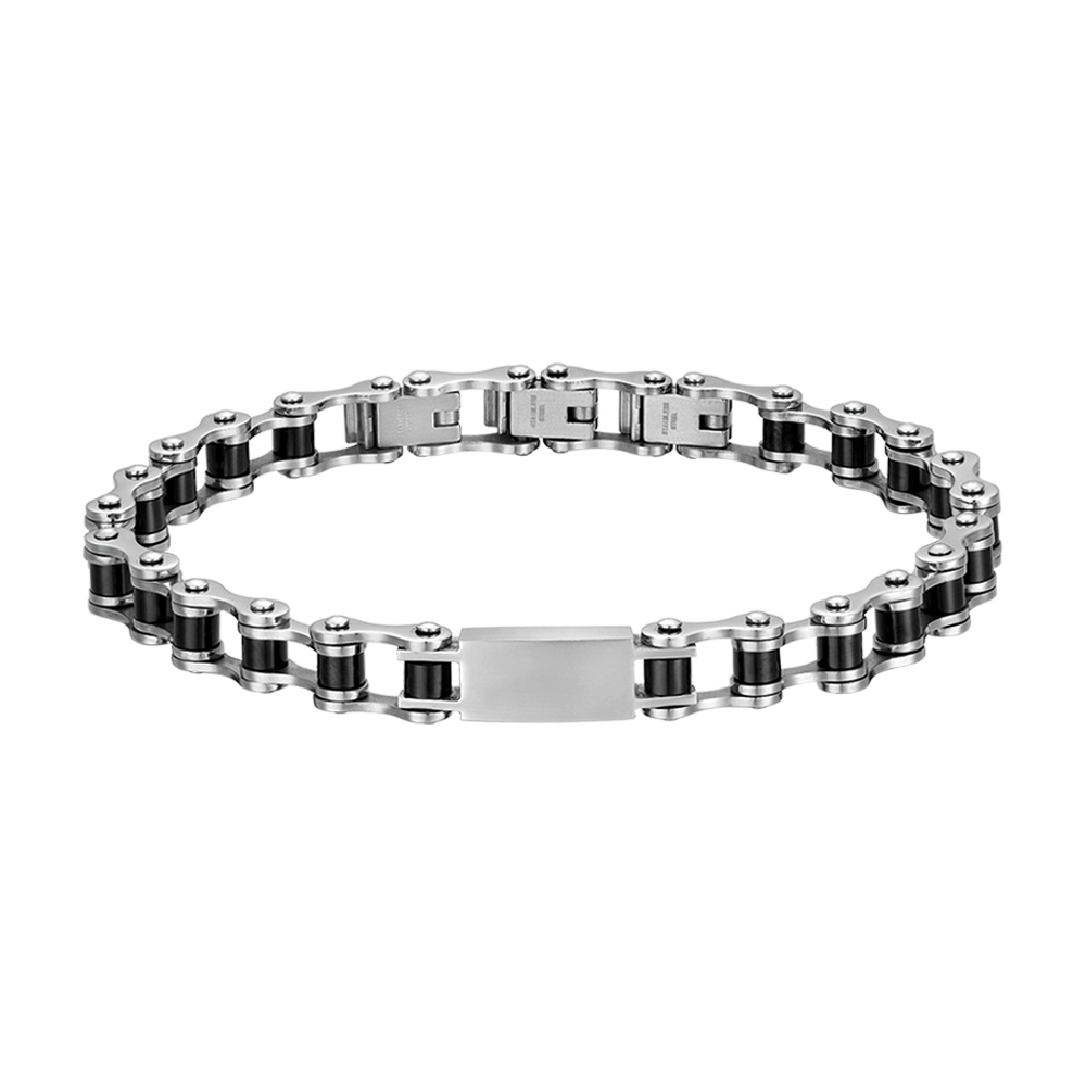 MANN CYLINK CHAIN IN STEEL IP BLACK BRACELET Luca Barra