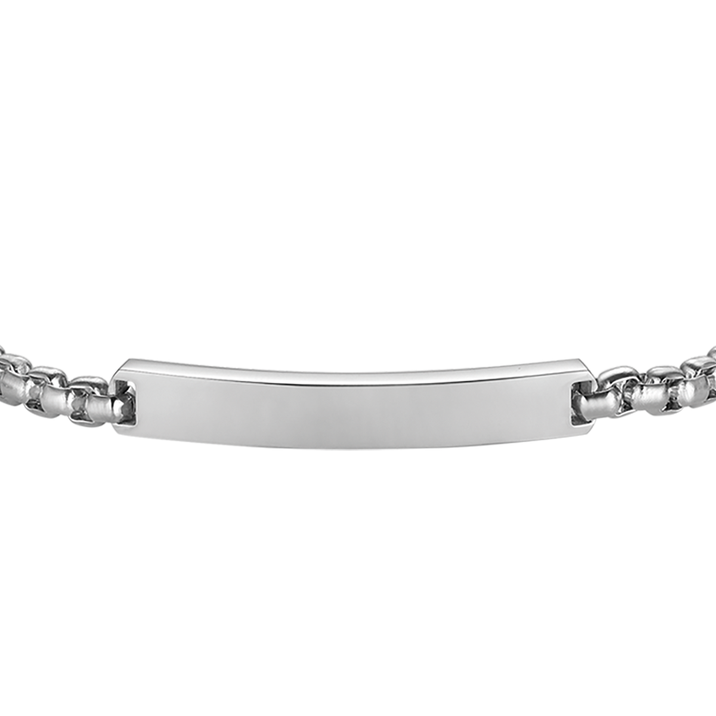 HERRENARMBAND AUS STAHL MIT PERSONALISIERBARER PLATTE