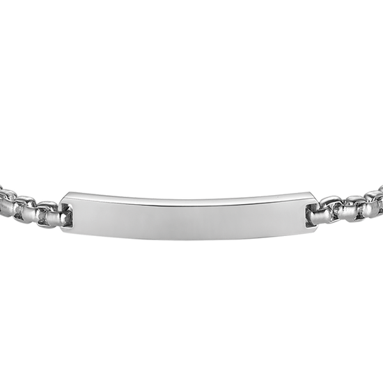 HERRENARMBAND AUS STAHL MIT PERSONALISIERBARER PLATTE