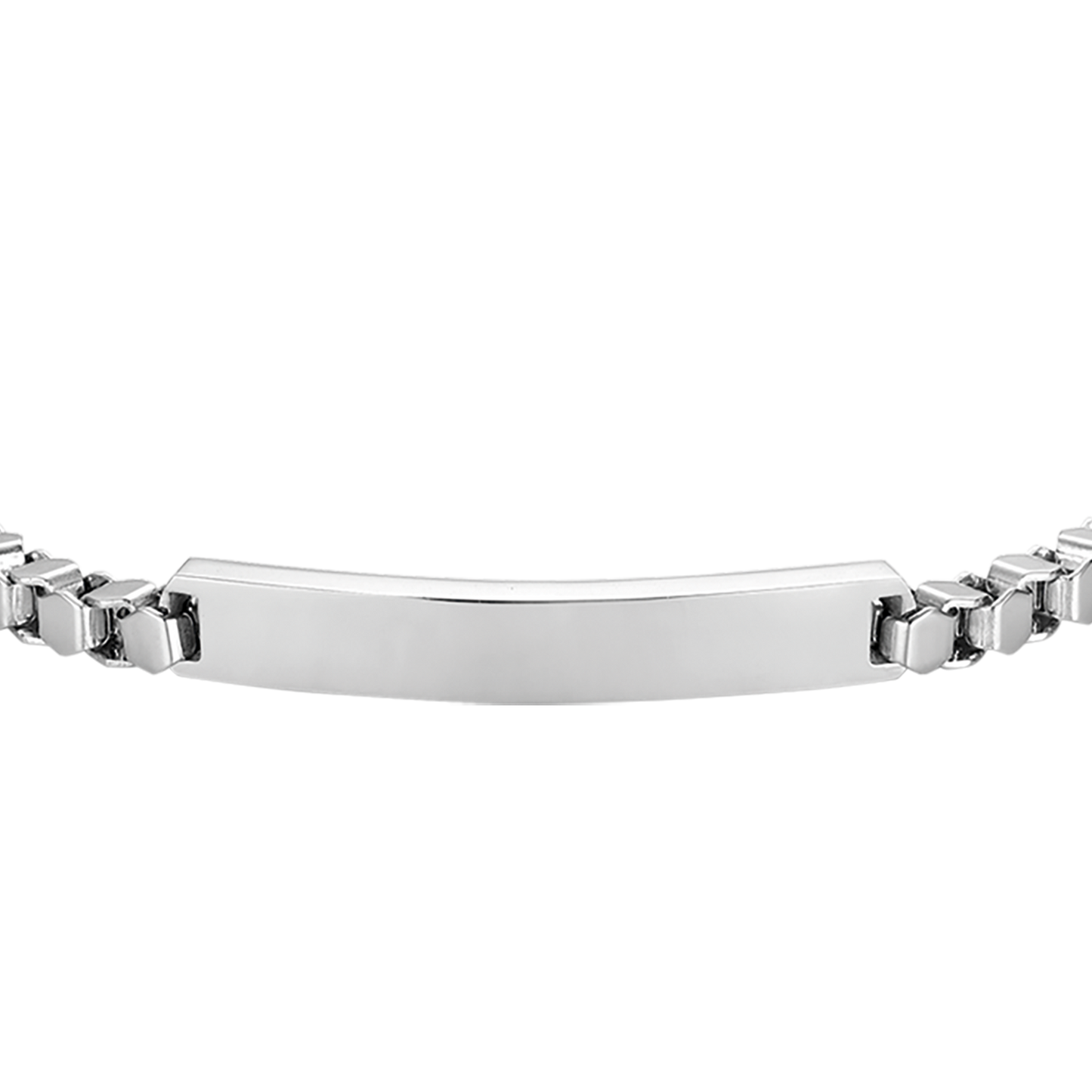 HERRENARMBAND AUS STAHL MIT PERSONALISIERBARER PLATTE