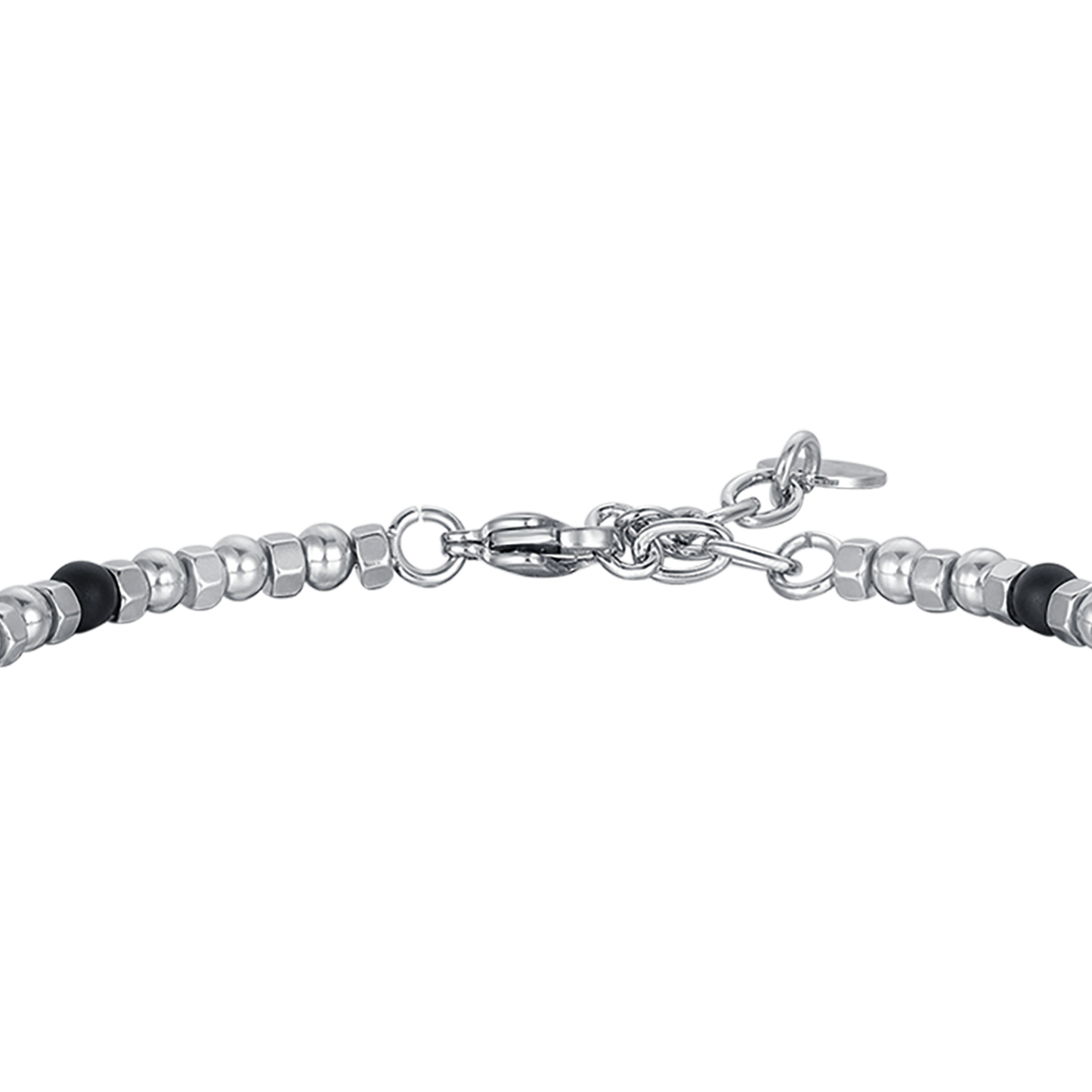 STAHLARMBAND FÜR HERREN MIT SCHWARZEM ACHAT UND UNENDLICHKEIT