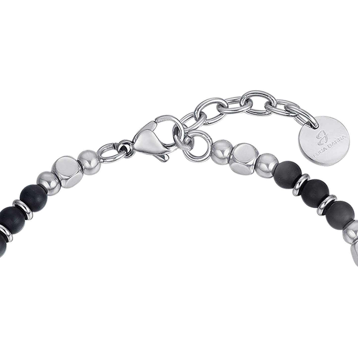 HERREN STAHLARMBAND MIT SCHWARZEM ACHAT