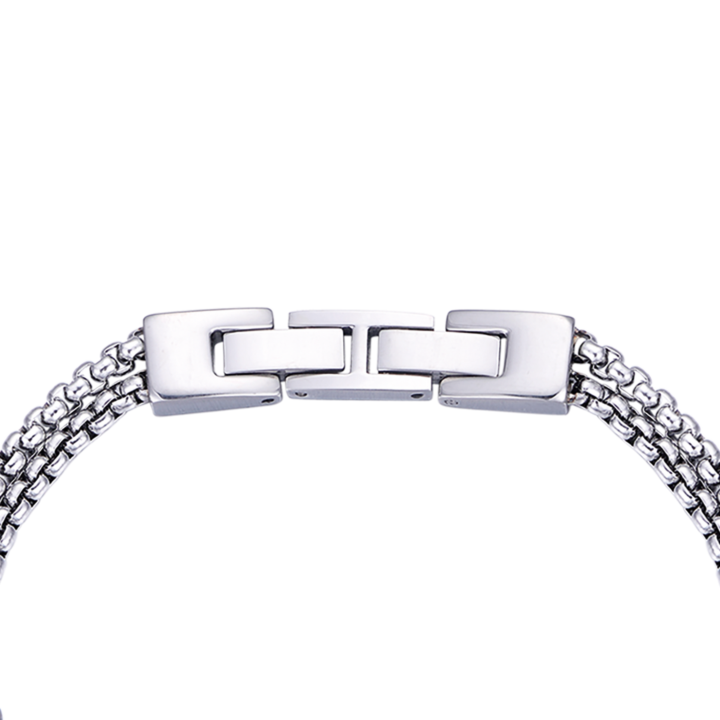 HERRENARMBAND AUS STAHL MIT SCHWARZEN IP-ELEMENTEN UND KOMPASSROSE