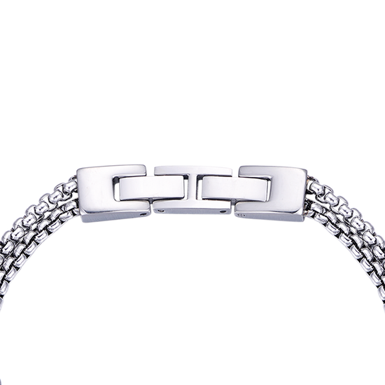 HERRENARMBAND AUS STAHL MIT SCHWARZEN IP-ELEMENTEN UND KOMPASSROSE