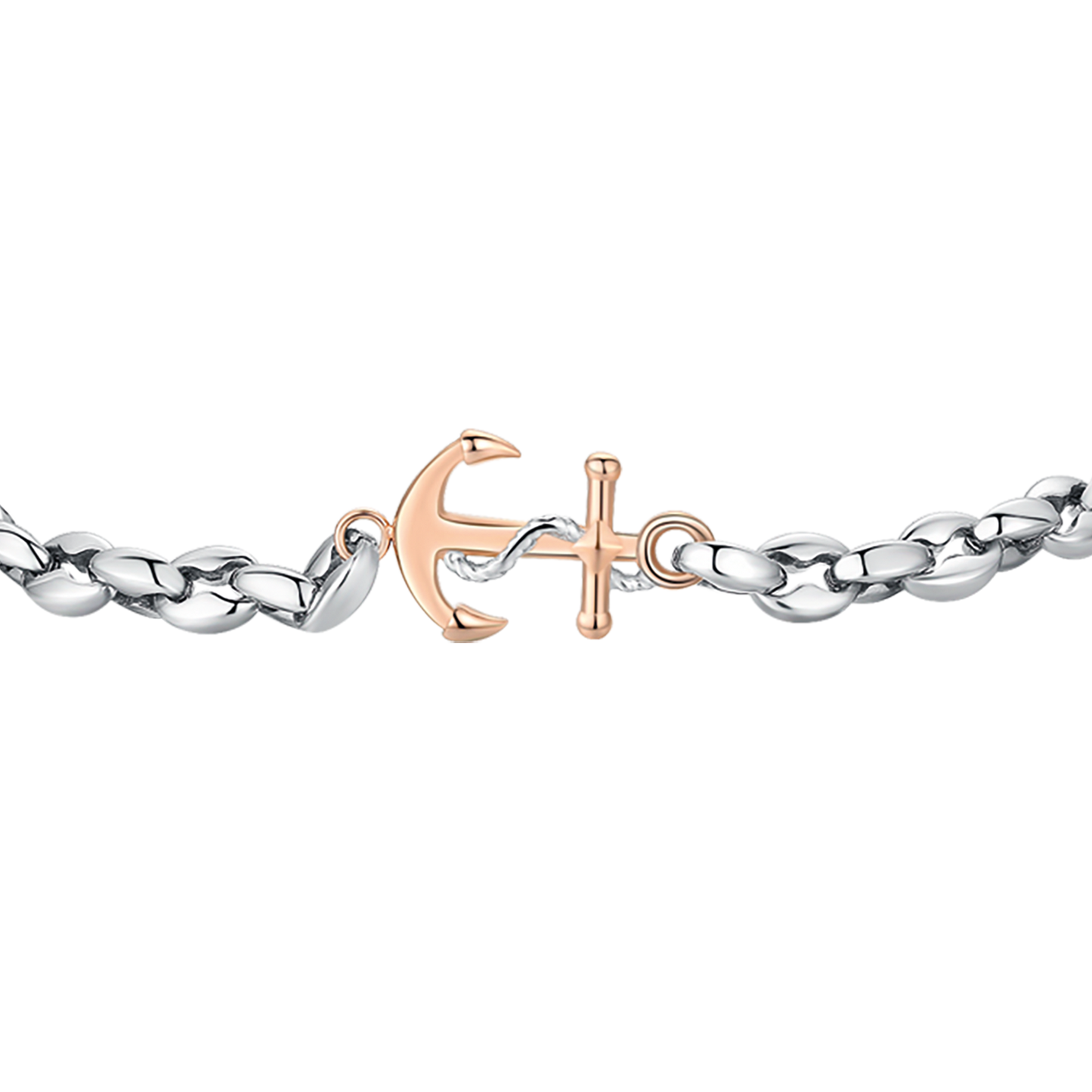 STAHLARMBAND FÜR HERREN MIT IP ROSE ANKER