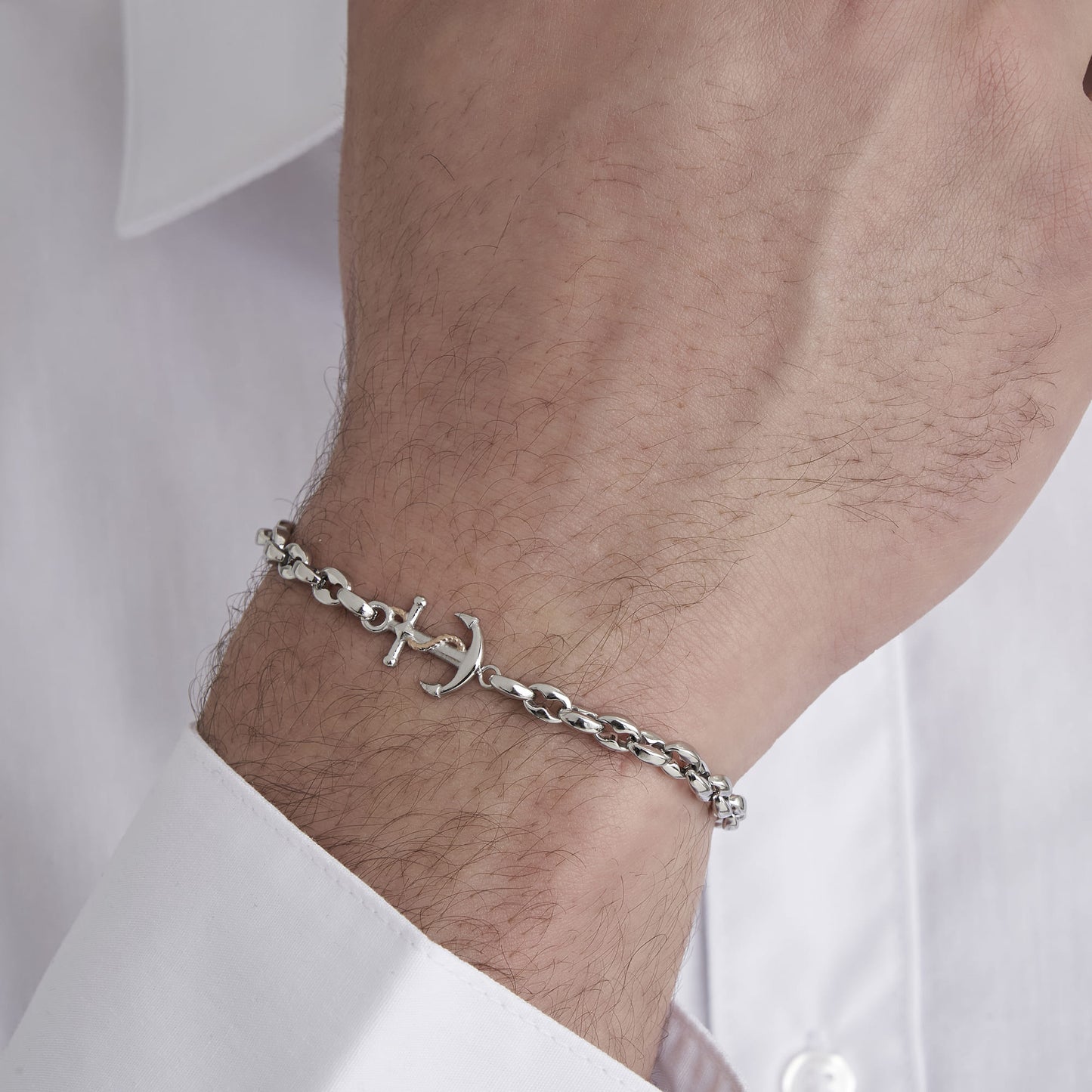 STAHLARMBAND FÜR HERREN MIT ANKER